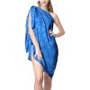 LA LEELA Women's Sarong Wrap Cover up Swimwear Wraps One Size Blue Leaves - 3 of 4