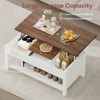 Buenhomino Lift Top Coffee Table with Storage for Living Room, Farmhouse Rectangular Coffee Tables with Hidden Compartment，White - 3 of 4