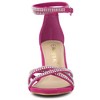 Allegra K Women's Rhinestones Crisscross Strap Strappy Chunky Heel Sandals - 2 of 4