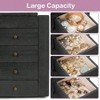 Black Jewelry Box for Women, 5 - Layer Organizer with Mirror 4 Drawers for Rings, Earrings, Necklaces - 4 of 4