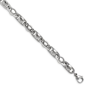 Black Bow Jewelry Men's 6.5mm Stainless Steel Fancy Cable Chain Necklace, 24 Inch - 1 of 4