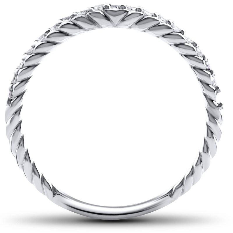 Pompeii3 1/4ct Diamond Braided Wedding Ring 14K White Gold, 3 of 6