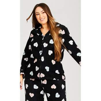 Lands' End Women's Plus Size Long Sleeve Print Flannel Pajama Top 