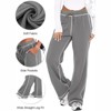 Clotth Womens Track Pants - Soft Jogging Straight Pajama Sweatpants with Drawstring Waist, Wide Leg Lounge Pant - 4 of 4