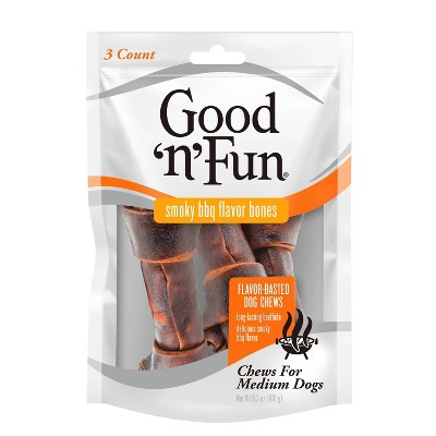 Good 'n' Fun BBQ Bone Rawhide Dog Treats - 3ct