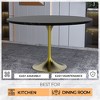 LeisureMod Verve Mid-Century Modern 48" Round Dining Table with MDF Top and Brushed Gold Pedestal Base for Dining Room and Kitchen - 4 of 4