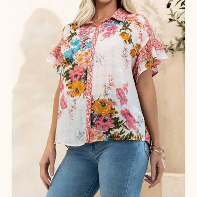 Women's Tiered Ruffle Sleeve Blouse - Oddi