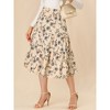 INSPIRE CHIC Women's Corduroy Elastic Waist Warm Fall A-Line Pockets Tiered Floral Midi Skirt - 2 of 4