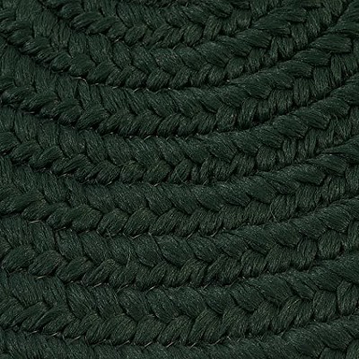 Handmade Dark Green Oval Braided Rug, 2x3 ft, Synthetic