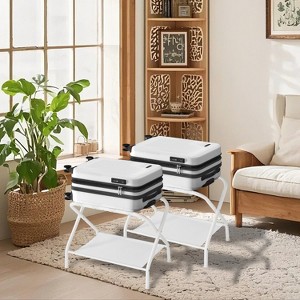 Luggage Rack with Fabric Storage Shelf, Suitcase Stands, Luggage Stand, Foldable Steel Frame, Holds up to 110 lb, 27.2 x 15 x 20.5 Inches - 1 of 4