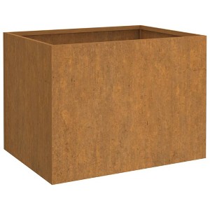 vidaXL Rusty Rectangular Planter in Corten Steel - Durable and Weather-Resistant with Unique Rust Feature for Garden/Patio Decor - 1 of 4