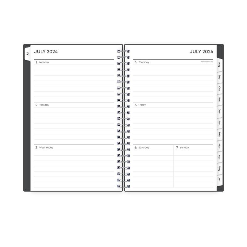 Blue Sky 2024-25 Weekly/Monthly Planner 8.15&#34;x5.83&#34; Wirebound Solid Charcoal, 6 of 14