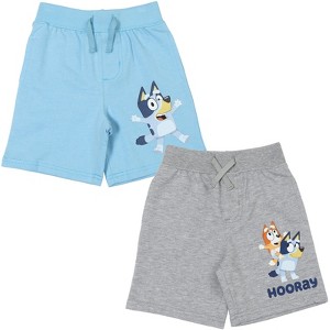 Bluey Bingo French Terry 2 Pack Shorts Blue/Grey - 1 of 4