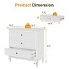RoyalCraft 2 Pack Wood 3 Drawer Modern Nightstand Set, Storage Furniture Cabinet for Bedroom and Living Room, 32 Inches, White - 2 of 4