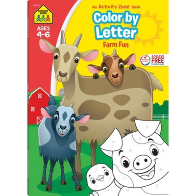 School Zone Color by Letter Farm Fun Workbook - (Paperback)