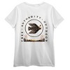Free Authority Outdoor Bird In Circle Frame Women's White Crew Neck Short Sleeve T-shirt - 2 of 4