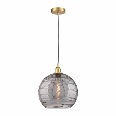 Athens Deco Swirl - 1 Light Pendant In Industrial Style-15.88 Inches Tall and 13 Inches Wide