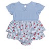 RuffleButts Baby Girls Mixed Media Short Sleeve Skirted Romper - 2 of 4