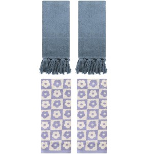 REGALWOVEN 4 Packs Cotton Soft Absorbent Decorative Bathroom Hand Towel 14" x 30" - 1 of 4