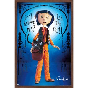 Trends International Coraline - Coraline And The Cat Framed Wall Poster Prints - 1 of 4