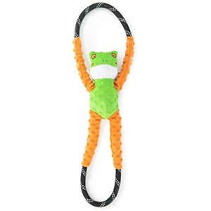 ZippyPaws RopeTugz - Durable Dog Pull Rope Toy, Interactive Tug of War, Squeaky Pet Products, Heavy Duty Climbing Rope - Frog - 1 of 1