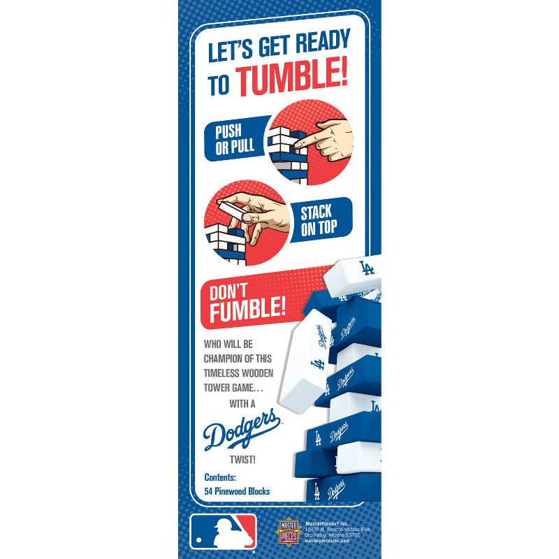 MasterPieces Real Wood Block Tumble Towers - MLB Los Angeles Dodgers, 4 of 6