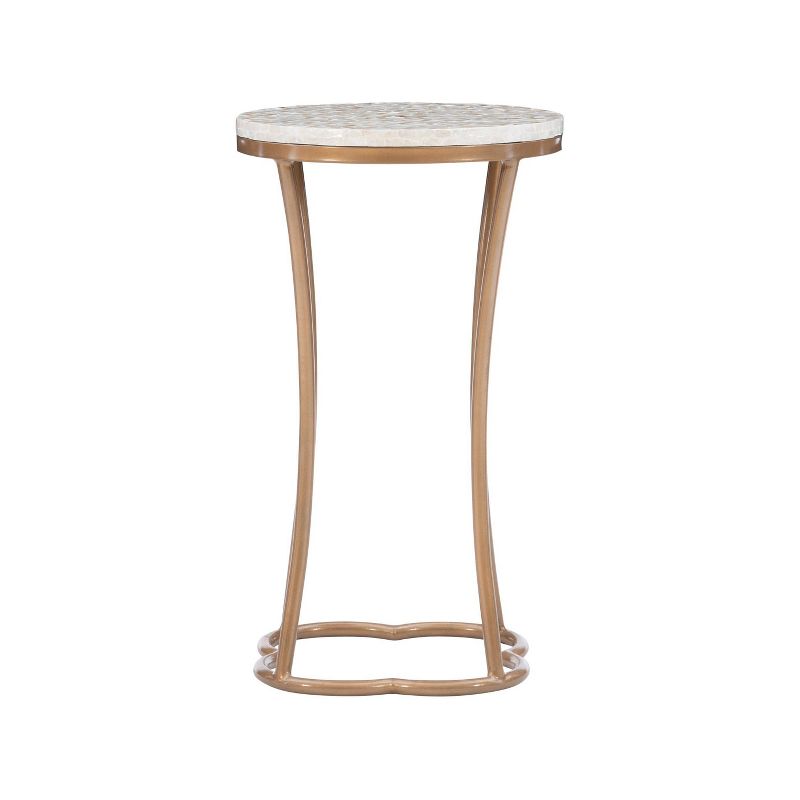 Prisca Costal Handcrafted Accent Table Gold - Linon, 2 of 8