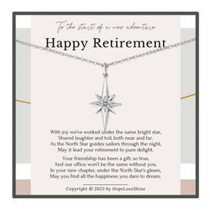 HOPE LOVE SHINE Retirement Gift for Coworker – Happy Retirement Necklace for Women Gold or Silver 18" - 1 of 4