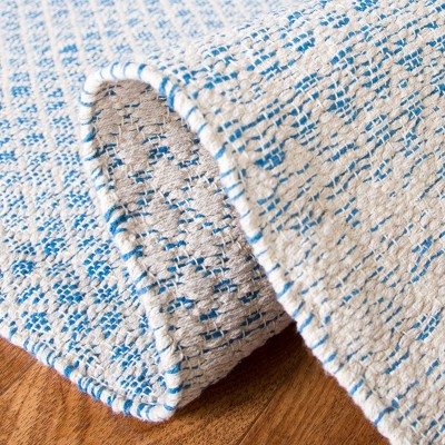 Montauk 5' x 8' Blue/Ivory Flat Woven Wool Cotton Area Rug