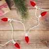 Northlight 25 Count Red LED C9 Christmas Lights, 16 ft White Wire - 2 of 3
