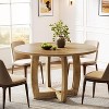 Lantine Round Dining Table for 4 People, 47.2-Inch Round Wooden Kitchen Dinner Table with Cross Base for Dining Room - 2 of 4