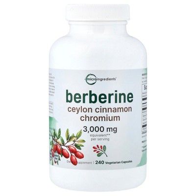 Micro Ingredients Berberine, 240 Vegetarian Capsules