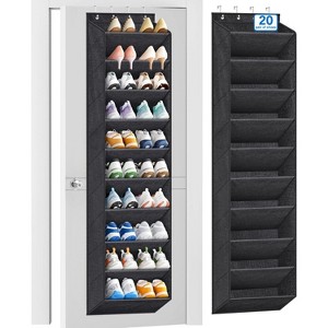 10-Layer Over-Door Organizer for 20 Pairs - Keeps Sneakers & Boots Neatly Organized, Space-Saving Black Design - 1 of 4