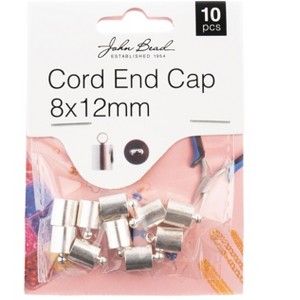 John Bead Must Have Findings Metal Silver 8x12mm Cord End Caps for Jewelry Making Findings, 10 Pieces - 1 of 2