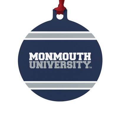 Monmouth University Official Stripes Aluminum Holiday Christmas Tree Ornament