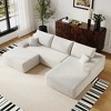 107" Cloud Plush Corduroy Modular U-Shaped Sectional Sofa with Right Chaise and Ottoman, Floor Design, No Assembly - 2 of 4