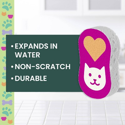 Scotch-Brite Cat Themed Pop-Up Sponges - 3pk: Cellulose, Cleaning Tools And Accessories