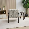 KWPZQEB Fine Embroidered Accent Chairs, Mid-Century Lounge Armchair with Upholstered & Wood Legs, Vintage Lounge Chair for Living Room, Bedroom,Garden - 4 of 4