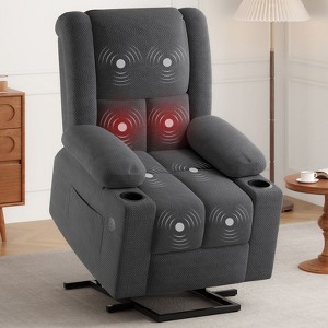 CAVINAS Power Lift Sofa Chair with USB Ports,Massage and Heat,Adjustable Single Sofa with Cup Holders,Recliner Couch for Elderly People - 1 of 4