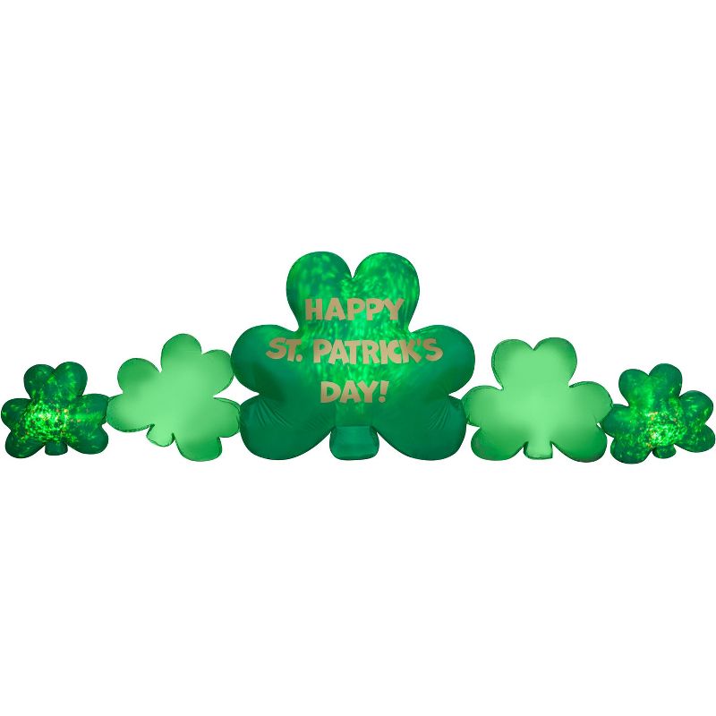 Gemmy Projection Airblown Inflatable Kaleidoscope St. Patrick's Day Cluster of Clovers Collection Scene (GGO), 3 ft Tall, 1 of 4