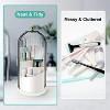 LunaLulinlk Toothbrush Holders with Sliding Lid, Rotating 3 Slots Bathroom Organizer Countertop, Tooth Brush Toothpaste Holder Bathroom - 2 of 4