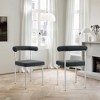 Armen Living Set of 2 Shannon Brushed Stainless Steal and Fabric Dining Chairs Charcoal - image 2 of 4