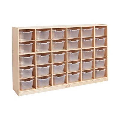 ECR4Kids 30 Cubby School Storage Cabinet, Kids Cubbies with Tray Slots