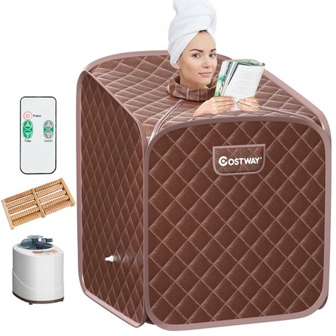 Costway Portable 2l Steam Sauna Spa Tent W/chair Coffee : Target