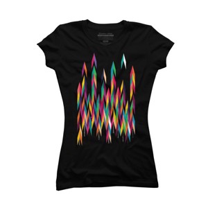 Junior's Design By Humans Abstract Color Rainbow Tree Forest By Kakel T-Shirt - 1 of 2