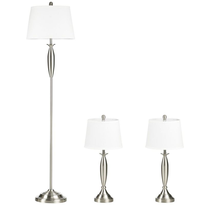 Silver Bohemian Desk 3-Piece Lamp Set, 63.75" Floor Lamps Elegant Lamp And Two 27.5"Trumpet Desk Lamp For Living Rooms, Bedroom, Offices-The Pop Home, 5 of 8
