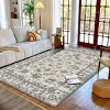 TopComfy Rugs Room Rugs Retro Floral Art Carpet Luxury Living Room Atmosphere Creator Soft Style for Living Room, White, 15.75"*14.57"*5.12" - 2 of 4