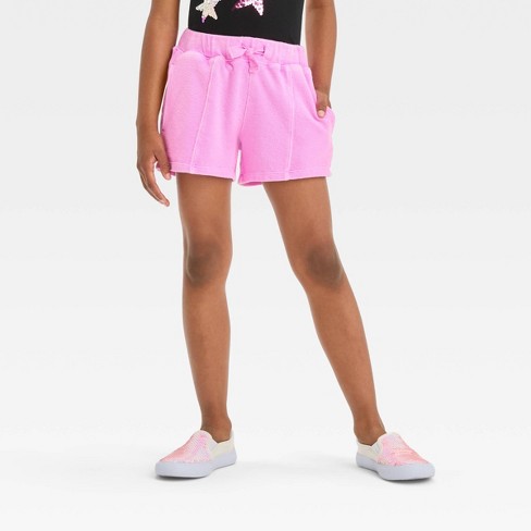 Pink Terry Girls Drawstring Short 3-14 - Shade Critters