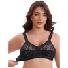 INSPIRE CHIC Women's V-Neck Full Coverage Wireless Adjustable Straps Bralette Lace Mesh Back Bras - 4 of 4