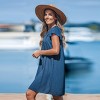 Women's Breezy Blue Beach Cover-Up Dress with Flutter Sleeves - Cupshe - 2 of 4